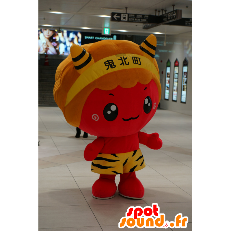 Red devil maskot, oransje og gult - MASFR25196 - Yuru-Chara japanske Mascots