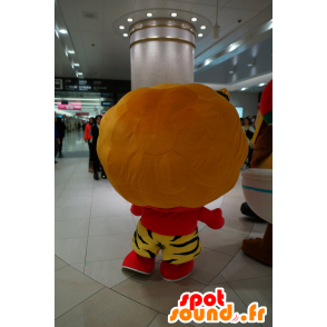 Rød, orange og gul imp maskot - Spotsound maskot kostume