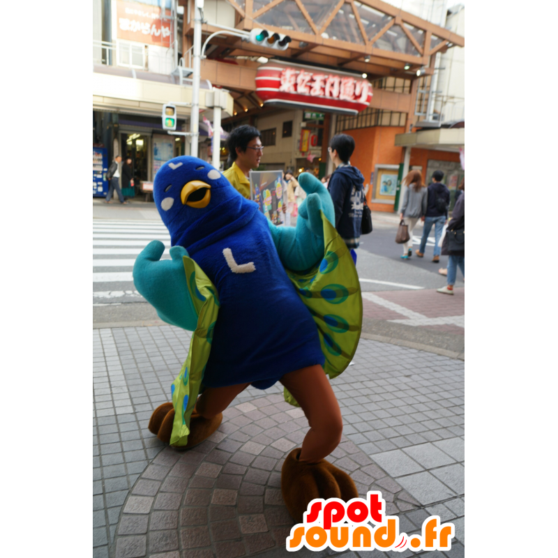 Mascot Jack, mooie pauw groen, blauw en bruin, kleurrijke - MASFR25199 - Yuru-Chara Japanse Mascottes