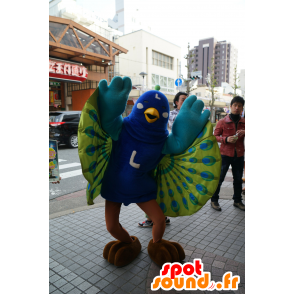 Mascot Jack, pretty peacock green, blue and brown, colorful - MASFR25199 - Yuru-Chara Japanese mascots