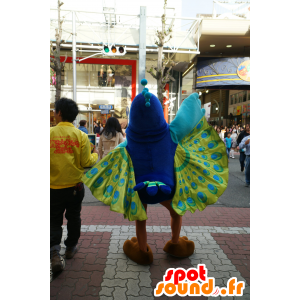 Mascot Jack, pretty peacock green, blue and brown, colorful - MASFR25199 - Yuru-Chara Japanese mascots