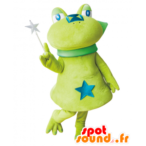 Mascot Neela, groen en blauw leuke en grappige kikker - MASFR25200 - Yuru-Chara Japanse Mascottes