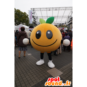Gigante arancione mascotte, mandarino molto sorridente - MASFR25201 - Yuru-Chara mascotte giapponese