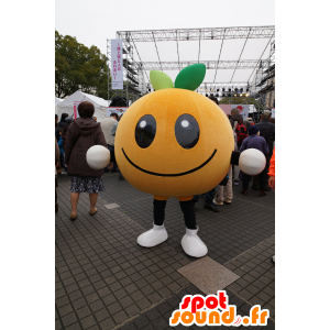 Giant oransje maskot, veldig smilende mandarin - MASFR25201 - Yuru-Chara japanske Mascots