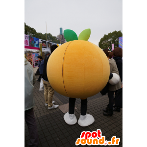 Giant oranje mascotte, zeer glimlachende mandarijn - MASFR25201 - Yuru-Chara Japanse Mascottes