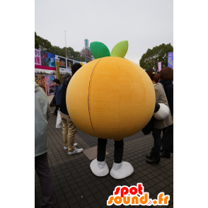 Mascot kæmpe orange, meget smilende mandarin - Spotsound maskot