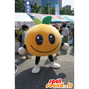 Gigante arancione mascotte, mandarino molto sorridente - MASFR25201 - Yuru-Chara mascotte giapponese