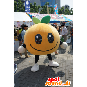 Giant πορτοκαλί μασκότ, πολύ χαμογελαστός μανταρίνι - MASFR25201 - Yuru-Χαρά ιαπωνική Μασκότ