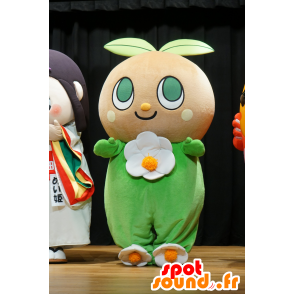 Tina mascot, green plant, flower, daisy - MASFR25204 - Yuru-Chara Japanese mascots