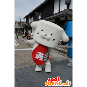 Blanca mascota perro con un top rojo - MASFR25205 - Yuru-Chara mascotas japonesas