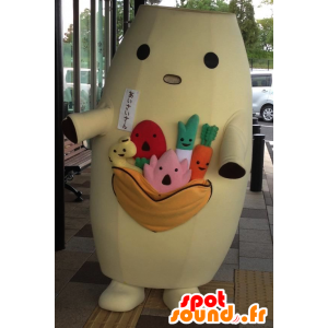 Mascot af Aisai-san, banan, snemand, der bærer grøntsager -