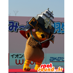 Mascot Takamaru-Kun, imperial eagle, brown and yellow - MASFR25207 - Yuru-Chara Japanese mascots