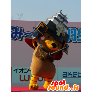 たか丸くんのマスコット、カタシロワシ、茶色と黄色-MASFR25207-日本のゆるキャラのマスコット