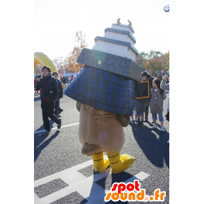 Mascotte Takamaru-Kun, aquila imperiale, marrone e giallo - MASFR25207 - Yuru-Chara mascotte giapponese