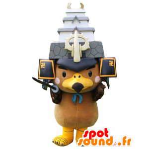 Mascot Takamaru-Kun, imperial eagle, brown and yellow - MASFR25207 - Yuru-Chara Japanese mascots
