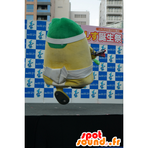 Mascot Inappy, geel en groen man, gekleurd sumo - MASFR25209 - Yuru-Chara Japanse Mascottes