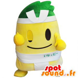 Inappy Maskottchen, gelb und grün Mann, farbige Sumo - MASFR25209 - Yuru-Chara japanischen Maskottchen