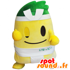 Mascot Inappy, geel en groen man, gekleurd sumo - MASFR25209 - Yuru-Chara Japanse Mascottes