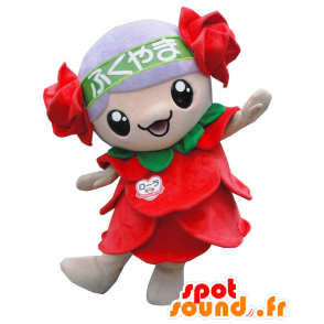 Rora mascot, giant pink, green and red flower - MASFR25212 - Yuru-Chara Japanese mascots