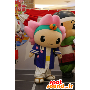 Pink haired girl with blue mascot uniform - MASFR25213 - Yuru-Chara Japanese mascots