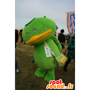 Kaparu mascot, green turtle, yellow and red - MASFR25214 - Yuru-Chara Japanese mascots