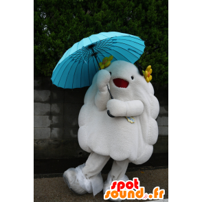 Kumokkuru mascot, big white cloud, with flowers on the head - MASFR25216 - Yuru-Chara Japanese mascots