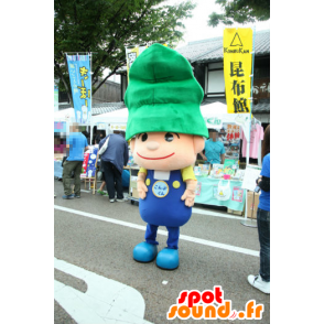 Mascota de Algas-kun, duendecillo, con una gorra verde en la cabeza - MASFR25217 - Yuru-Chara mascotas japonesas