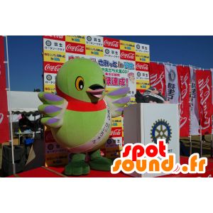 Mascotte grote groene vogel, paars en rood - MASFR25218 - Yuru-Chara Japanse Mascottes