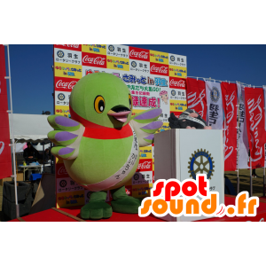 Maskotti iso vihreä lintu, violetti ja punainen - MASFR25218 - Mascottes Yuru-Chara Japonaises