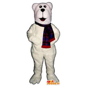 Mascote do urso branco de pelúcia - MASFR006745 - mascote do urso