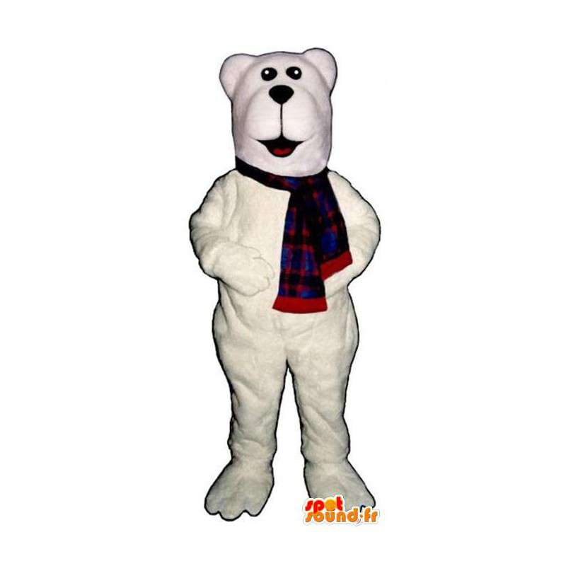 Mascote do urso branco de pelúcia - MASFR006745 - mascote do urso