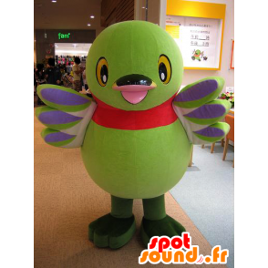 Mascotte grande uccello verde, viola e rosso - MASFR25218 - Yuru-Chara mascotte giapponese