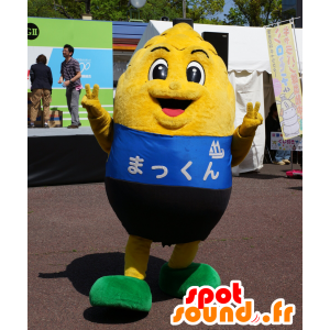 Maskot Makkun. Maskot žlutý klas kukuřice, modrá a černá - MASFR25219 - Yuru-Chara japonské Maskoti