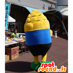 Makkun mascot. Mascot yellow ear of corn, blue and black - MASFR25219 - Yuru-Chara Japanese mascots