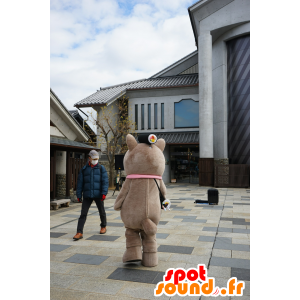 Bruine en witte kangoeroe mascotte - MASFR25231 - Poubelle