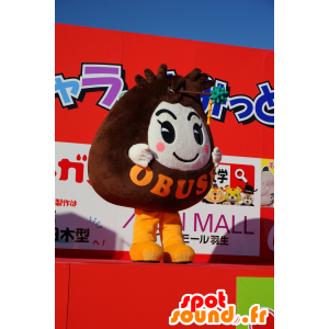 2 brune og hvite maskoter i byen Obuse - MASFR25232 - Yuru-Chara japanske Mascots