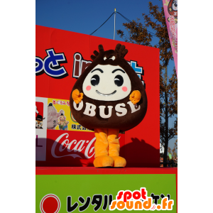 2 mascottes marron et blanches de la ville d'Obuse - MASFR25232 - Mascottes Yuru-Chara Japonaises