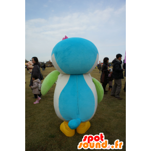 Mascot colorful bird with a pink flower on her head - MASFR25235 - Yuru-Chara Japanese mascots