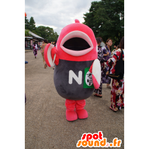 Rosa mascote peixes, cinza e branco, gigante - MASFR25238 - Yuru-Chara Mascotes japoneses