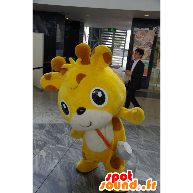 Mascotte de chien jaune et marron, de girafe - MASFR25242 - Mascottes Yuru-Chara Japonaises