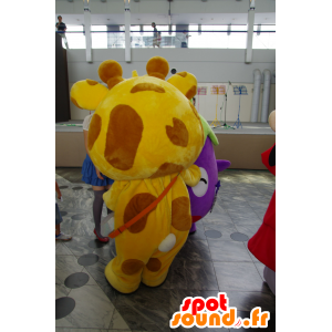 Mascotte de chien jaune et marron, de girafe - MASFR25242 - Mascottes Yuru-Chara Japonaises
