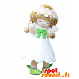 Mascotte Kusuguru-chan, la principessa con un bel vestito bianco - MASFR25243 - Yuru-Chara mascotte giapponese