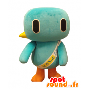 Mascot Monorun, Bluebird, oranje en geel, reuze - MASFR25245 - Yuru-Chara Japanse Mascottes