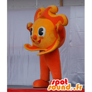 オレンジと黄色の太陽のマスコット、とてもカラフルで笑顔-MASFR25249-日本のゆるキャラのマスコット