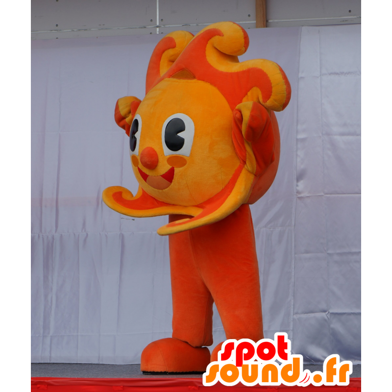 Arancio e giallo sole mascotte, colorato e sorridente - MASFR25249 - Yuru-Chara mascotte giapponese