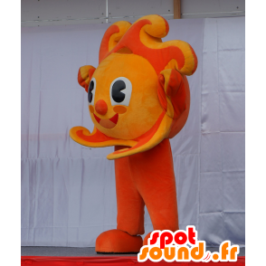 Mascotte de soleil orange et jaune, très coloré et souriant - MASFR25249 - Mascottes Yuru-Chara Japonaises