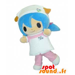 Mädchen Maskottchen Krankenschwester mit blauen Haaren - MASFR25253 - Yuru-Chara japanischen Maskottchen