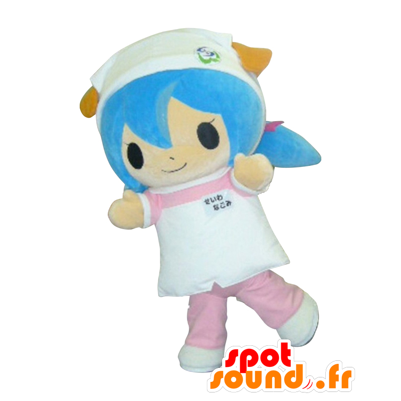 Meisje mascotte, verpleegkundige met blauw haar - MASFR25253 - Yuru-Chara Japanse Mascottes