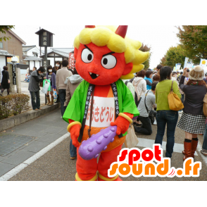 Mascotte Ibaraki Douji, roter Teufel mit Hörnern - MASFR25257 - Yuru-Chara japanischen Maskottchen
