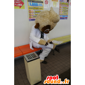Mascot Osaru Nº Kuu, marrón y el mono beige, lindo, dulce y peludo - MASFR25259 - Yuru-Chara mascotas japonesas